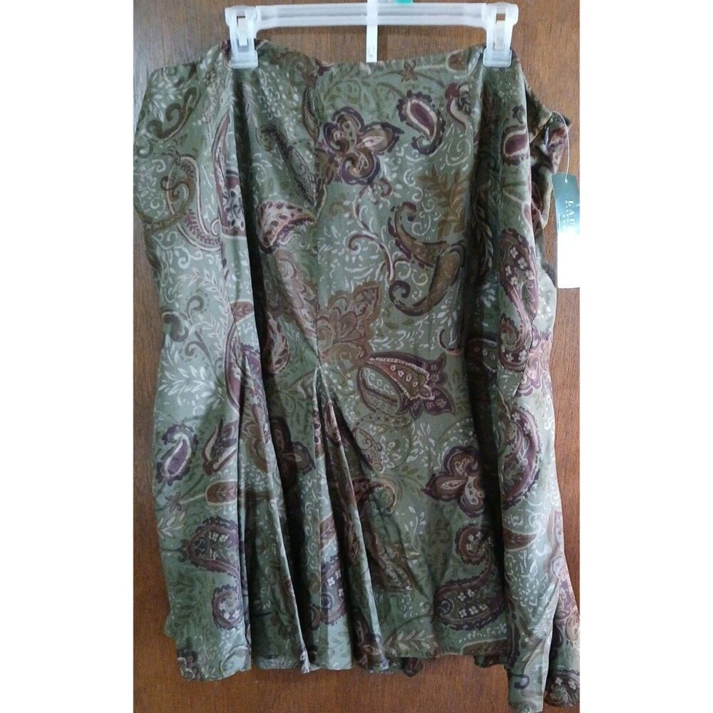 Lauren Ralph Lauren Silk Chiffon Maxi Paisley Print Flowy Skirt W 20 Lined ($149